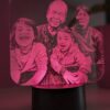 Photo of family engraved on acrylic with pink LED light