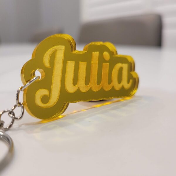 Mirror Acrylic Name Keychain