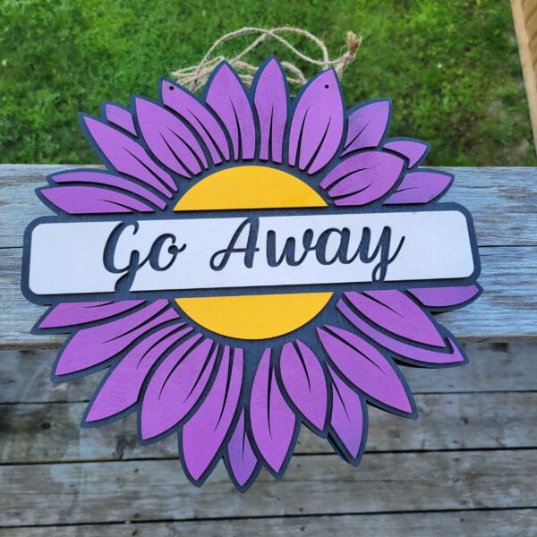 Welcome / Go Away Flower Door Hanger