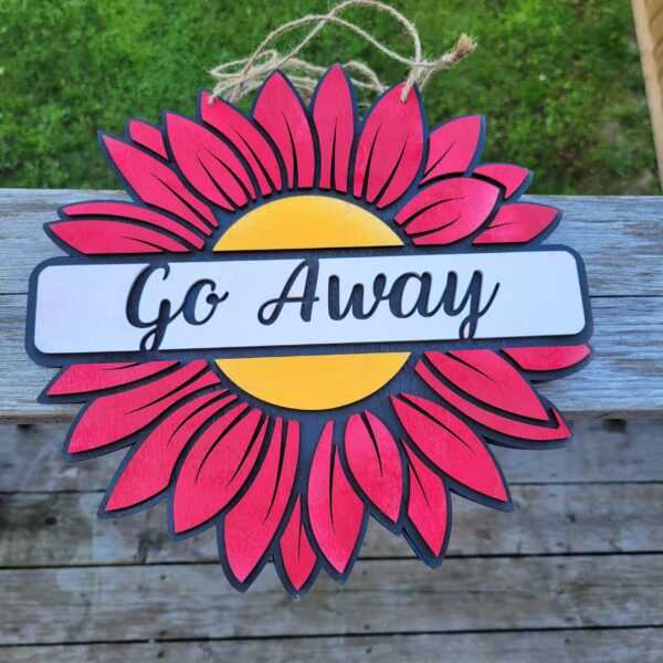 Welcome / Go Away Flower Door Hanger