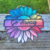 Welcome / Go Away Flower Door Hanger