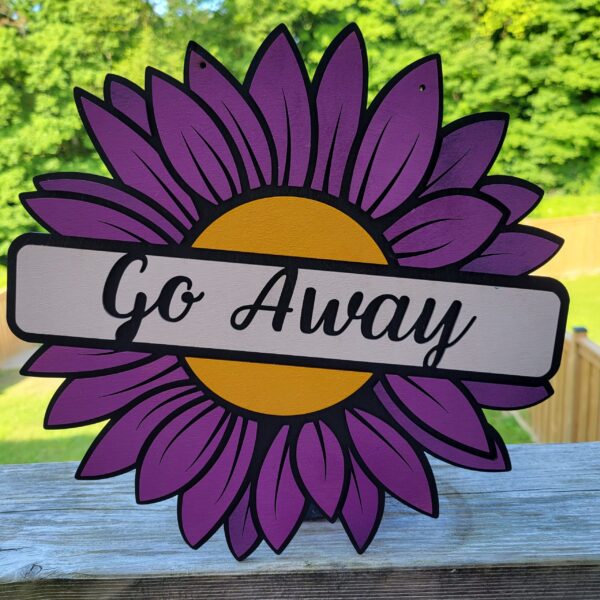 Welcome / Go Away Flower Door Hanger